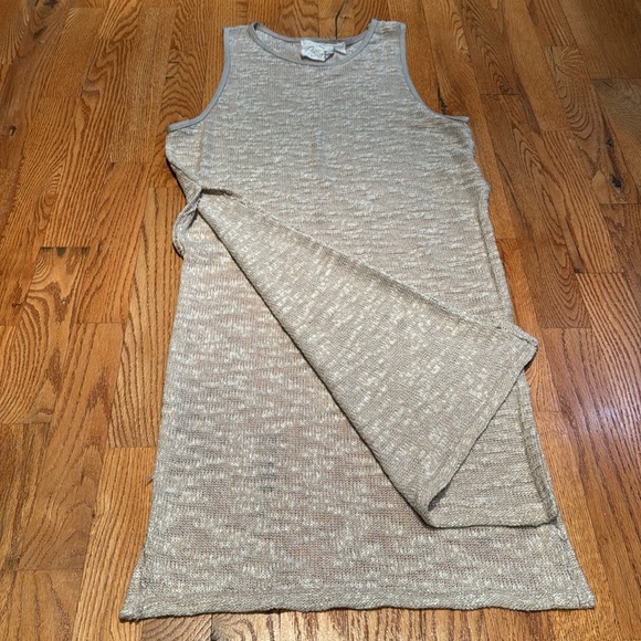 Green Dragon cotton poly blend oatmeal tan tank top/swim suit cover up size m - Picture 3 of 3